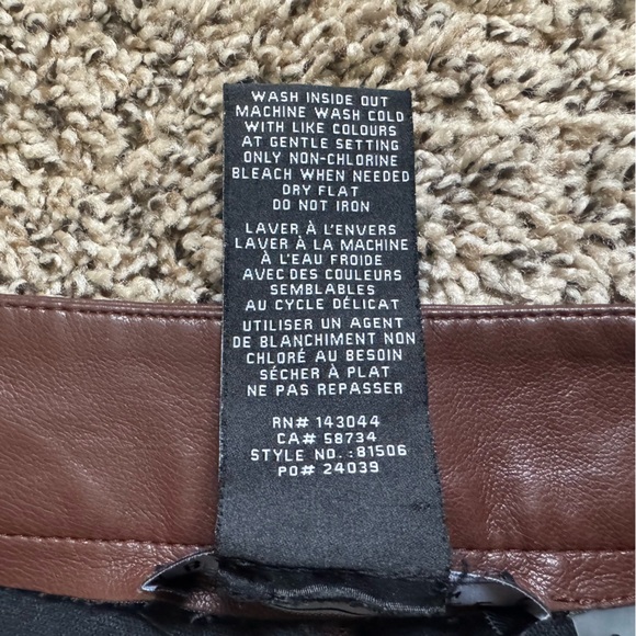 Bagatelle Collection Brown Faux Leather Wide Leg Pants - Picture 11 of 13